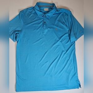 Izod Golf Polo Mens XL Blue Striped‎ Outdoor Activewear Preppy Pickleball Shirt